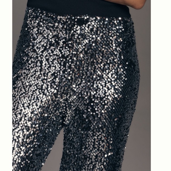 NWT The Colette Cropped Wide-Leg Sequin Pants - Picture 8 of 15